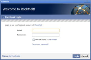 RockMelt Facebook access RockMelt Facebook access