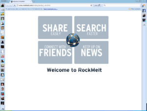 RockMelt home page RockMelt home page